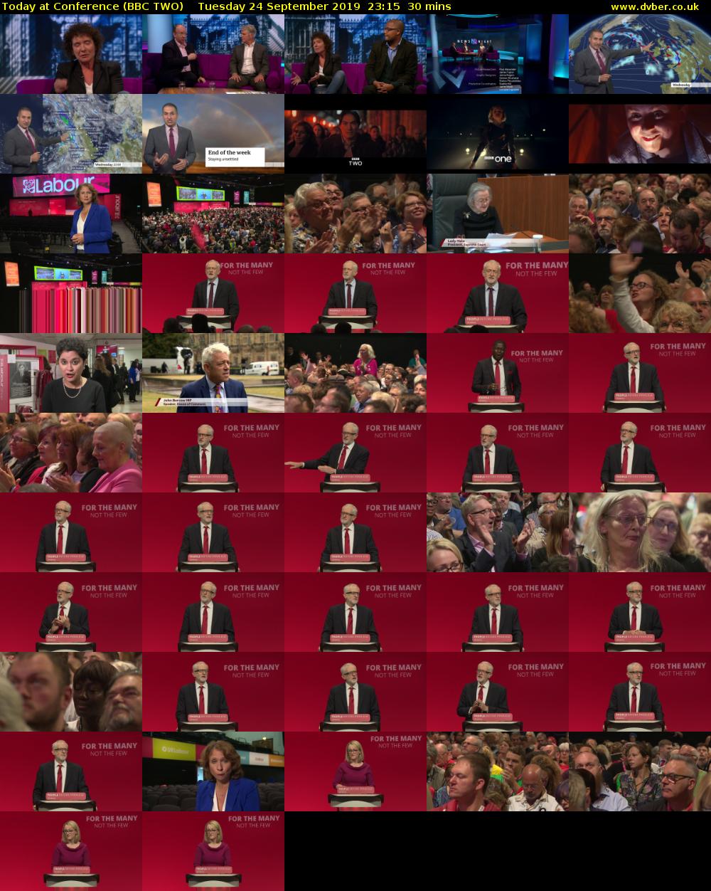 Today at Conference (BBC TWO) Tuesday 24 September 2019 23:15 - 23:45