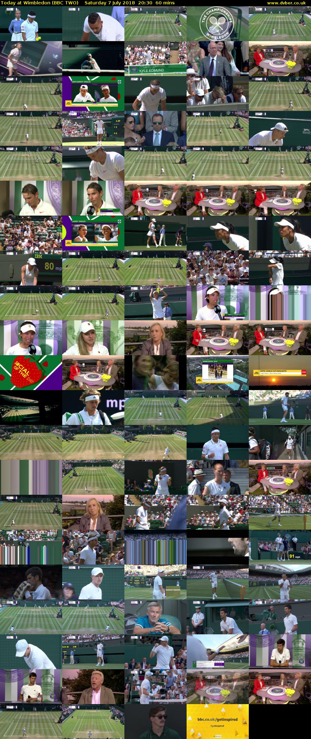 Today at Wimbledon (BBC TWO) Saturday 7 July 2018 20:30 - 21:30