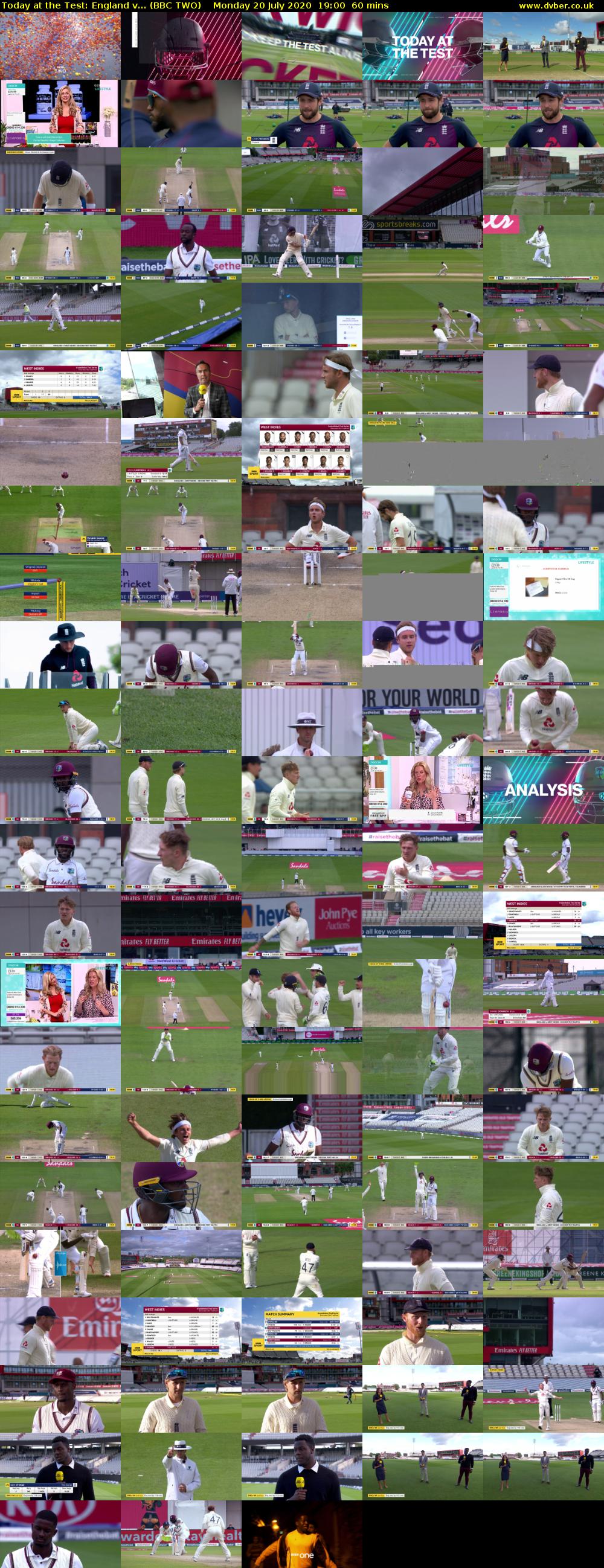 Today at the Test: England v... (BBC TWO) Monday 20 July 2020 19:00 - 20:00