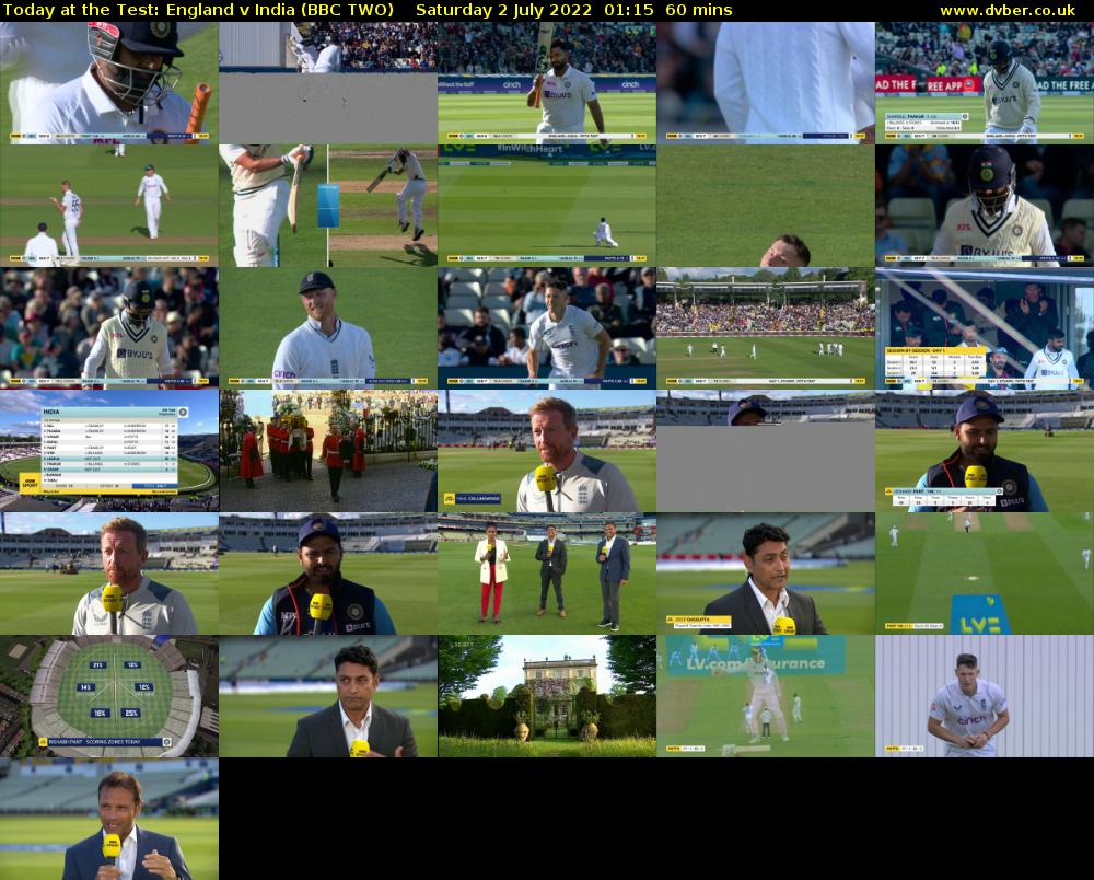 Today at the Test: England v India (BBC TWO) Saturday 2 July 2022 01:15 - 02:15