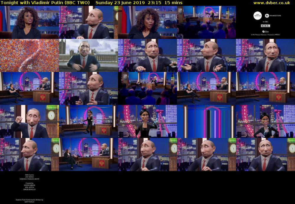 Tonight with Vladimir Putin (BBC TWO) Sunday 23 June 2019 23:15 - 23:30