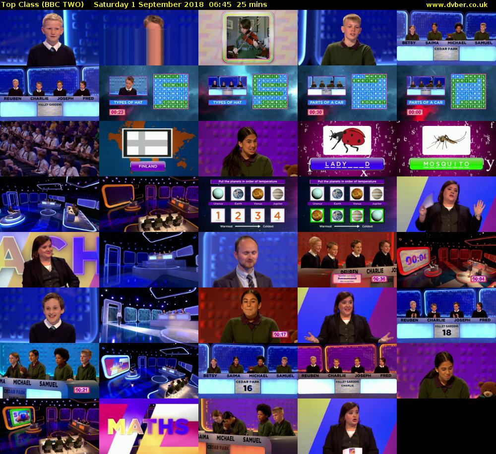 Top Class (BBC TWO) Saturday 1 September 2018 06:45 - 07:10