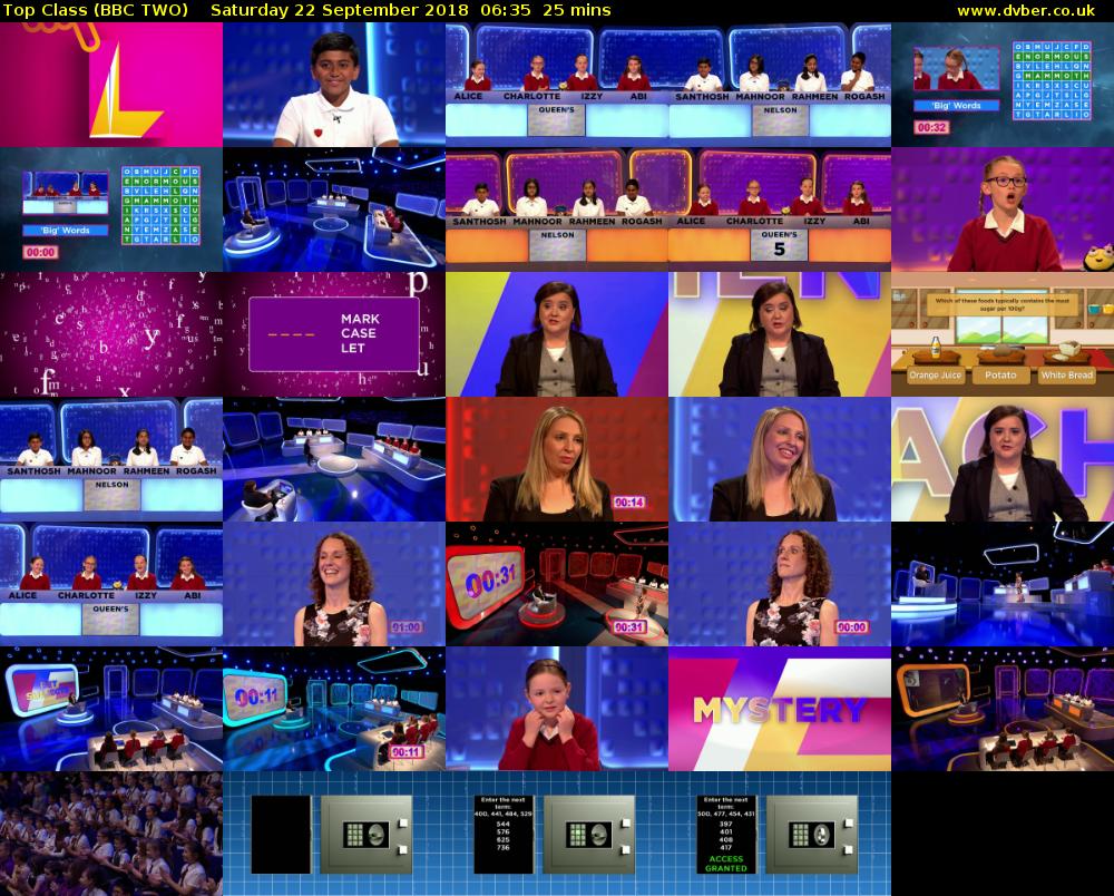 Top Class (BBC TWO) Saturday 22 September 2018 06:35 - 07:00