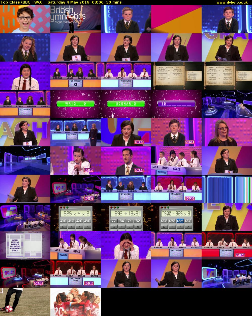 Top Class (BBC TWO) Saturday 4 May 2019 08:00 - 08:30