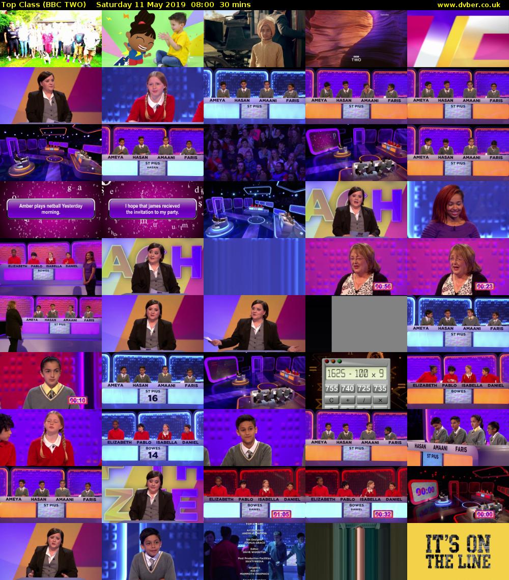 Top Class (BBC TWO) Saturday 11 May 2019 08:00 - 08:30