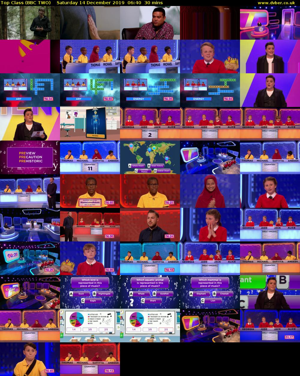 Top Class (BBC TWO) Saturday 14 December 2019 06:40 - 07:10