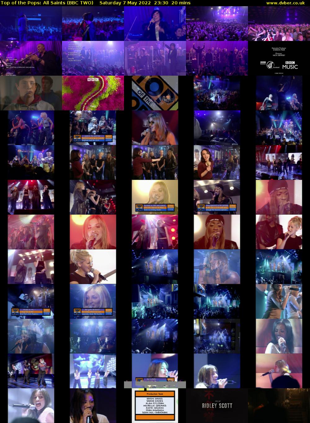 Top of the Pops: All Saints (BBC TWO) Saturday 7 May 2022 23:30 - 23:50