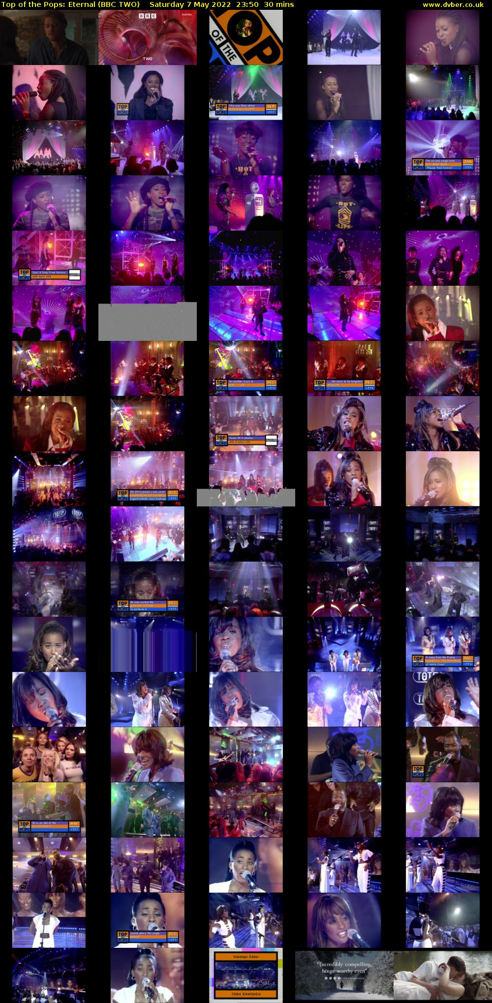 Top of the Pops: Eternal (BBC TWO) Saturday 7 May 2022 23:50 - 00:20