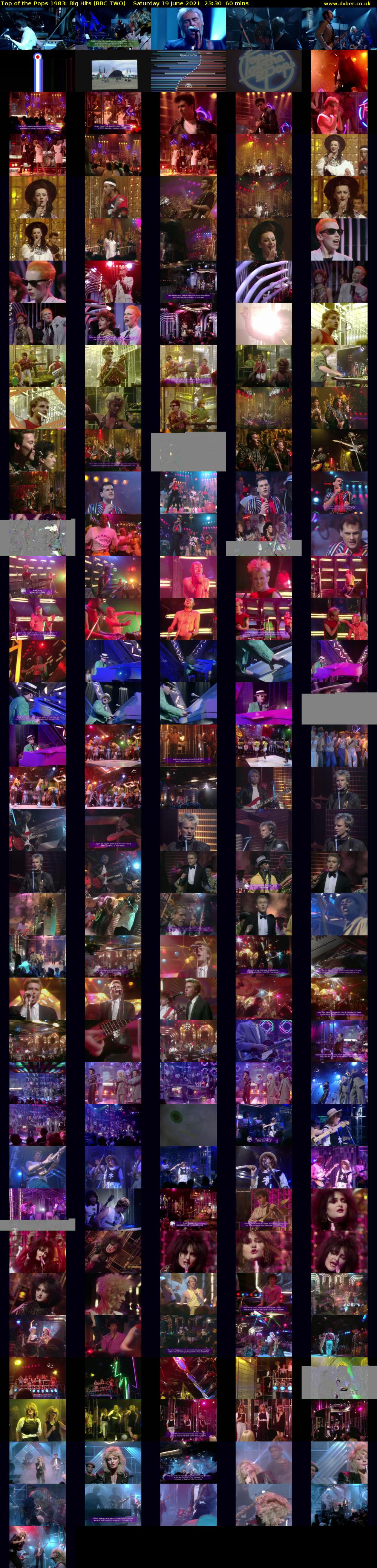 Top of the Pops 1983: Big Hits (BBC TWO) Saturday 19 June 2021 23:30 - 00:30