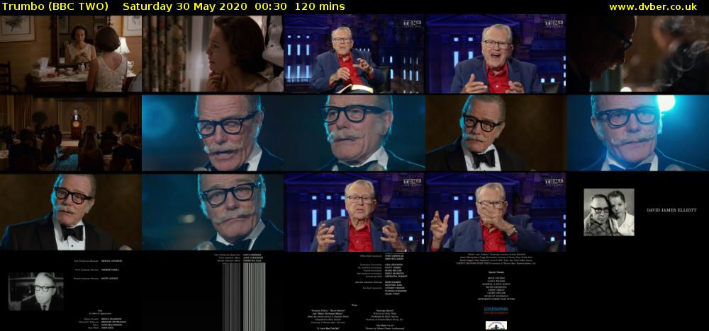 Trumbo (BBC TWO) Saturday 30 May 2020 00:30 - 02:30