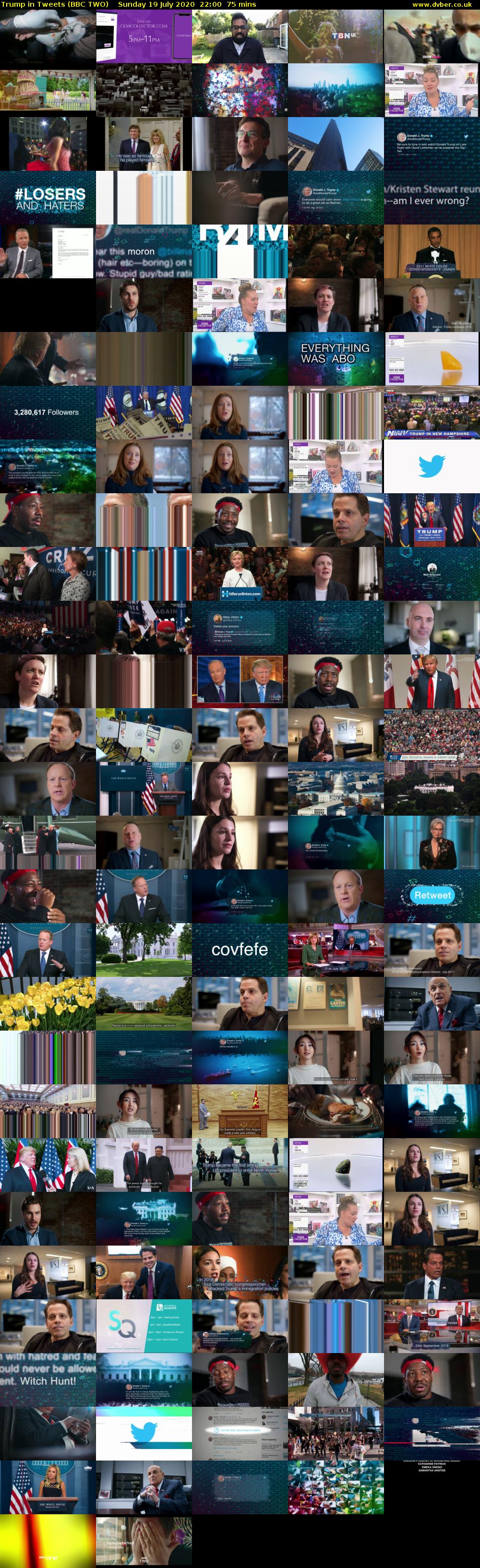 Trump in Tweets (BBC TWO) Sunday 19 July 2020 22:00 - 23:15