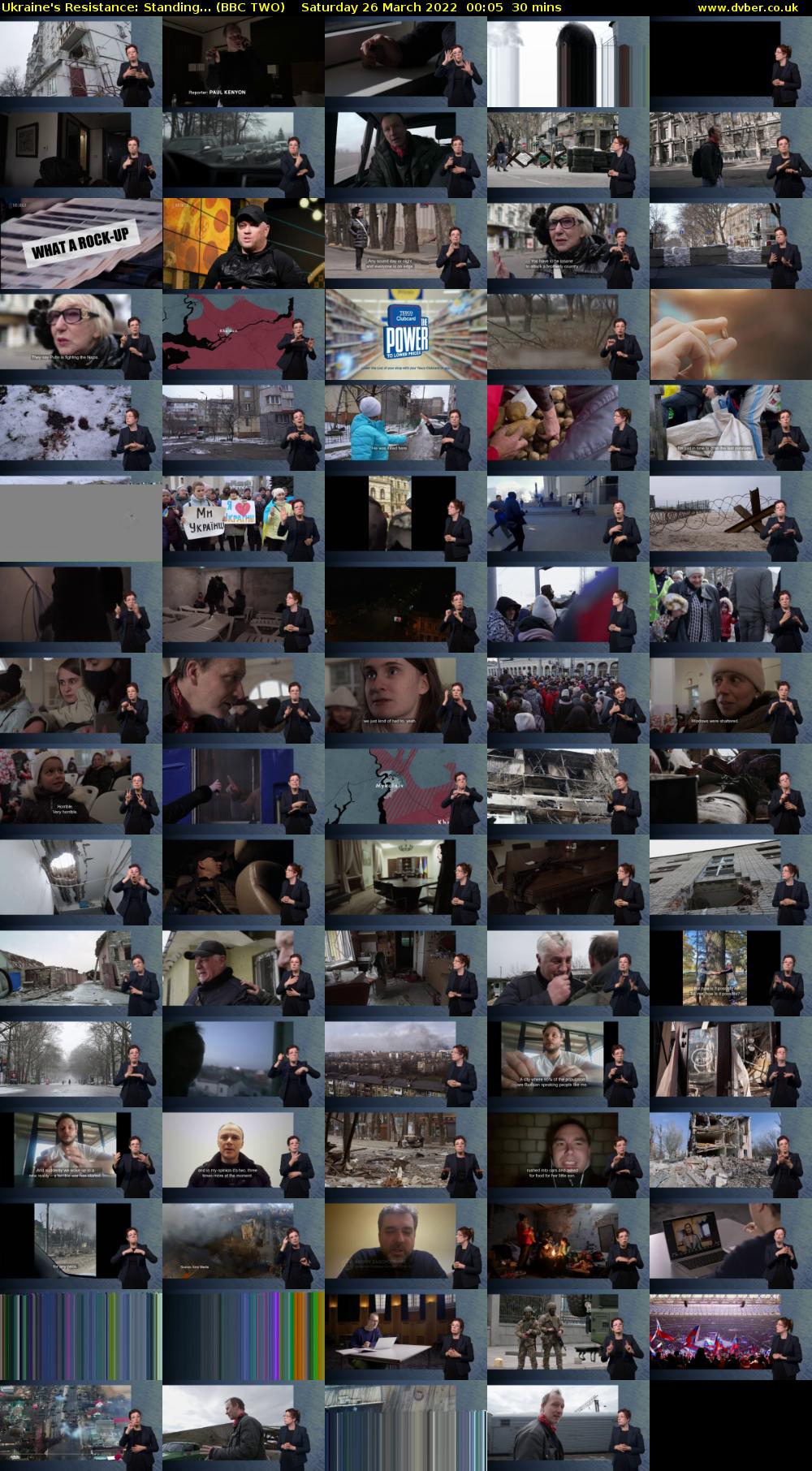 Ukraine's Resistance: Standing... (BBC TWO) Saturday 26 March 2022 00:05 - 00:35