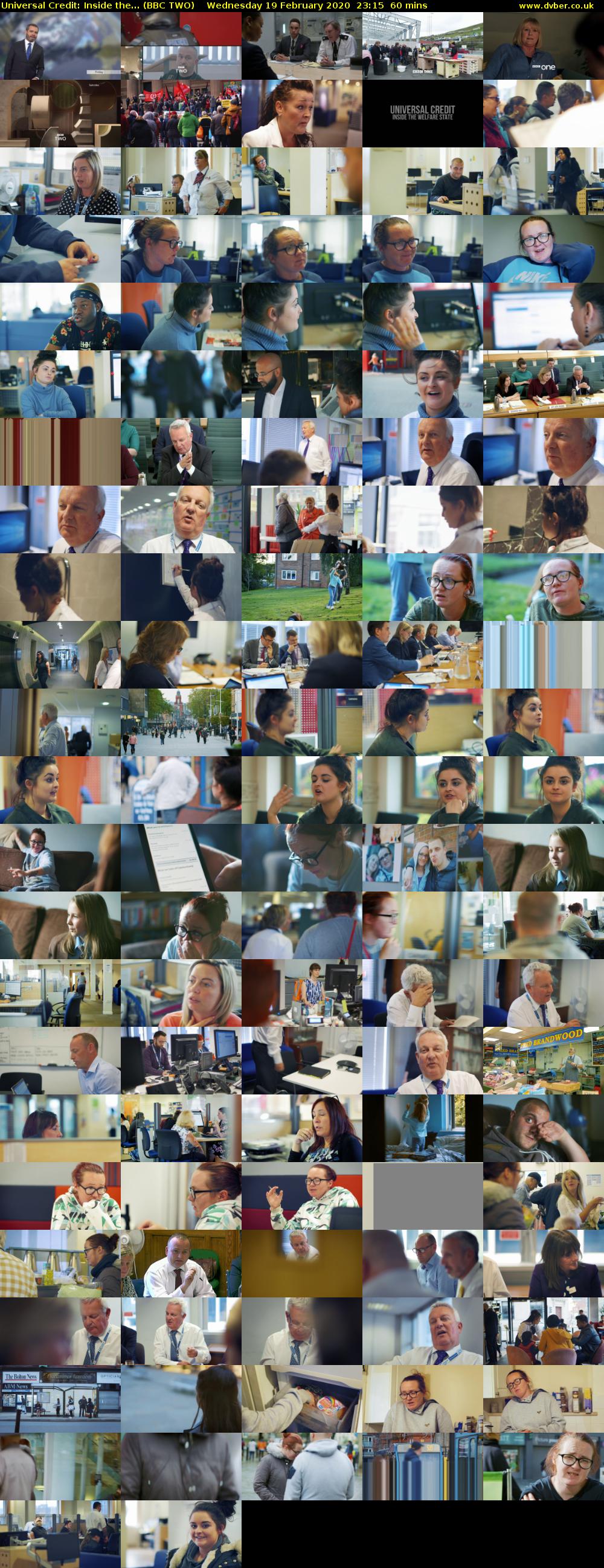 Universal Credit: Inside the... (BBC TWO) Wednesday 19 February 2020 23:15 - 00:15