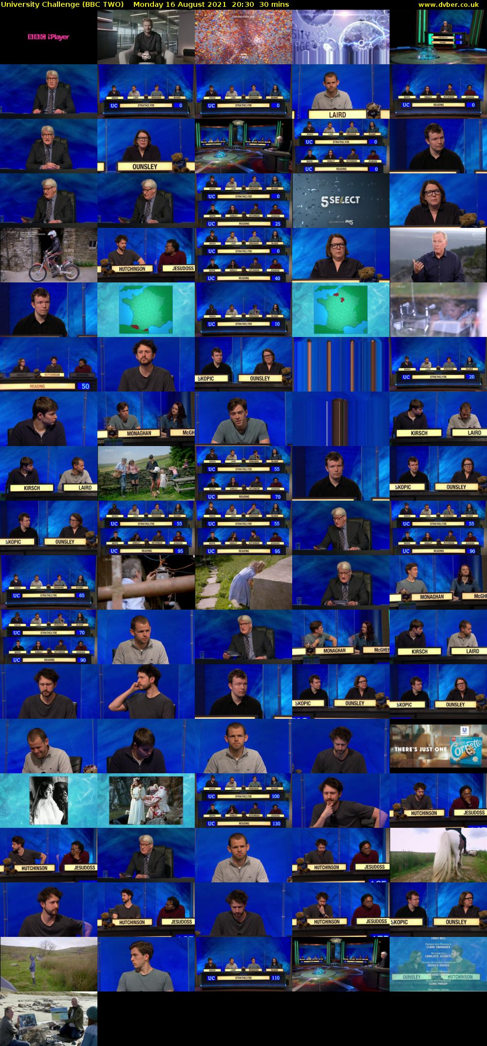 University Challenge (BBC TWO) Monday 16 August 2021 20:30 - 21:00