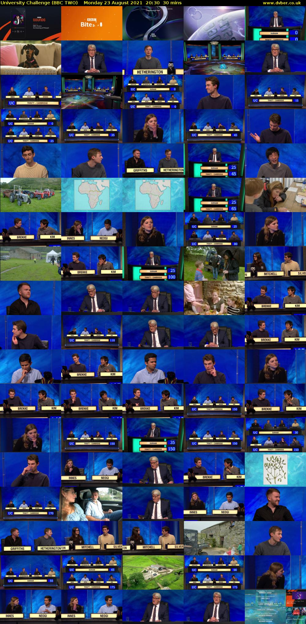 University Challenge (BBC TWO) Monday 23 August 2021 20:30 - 21:00