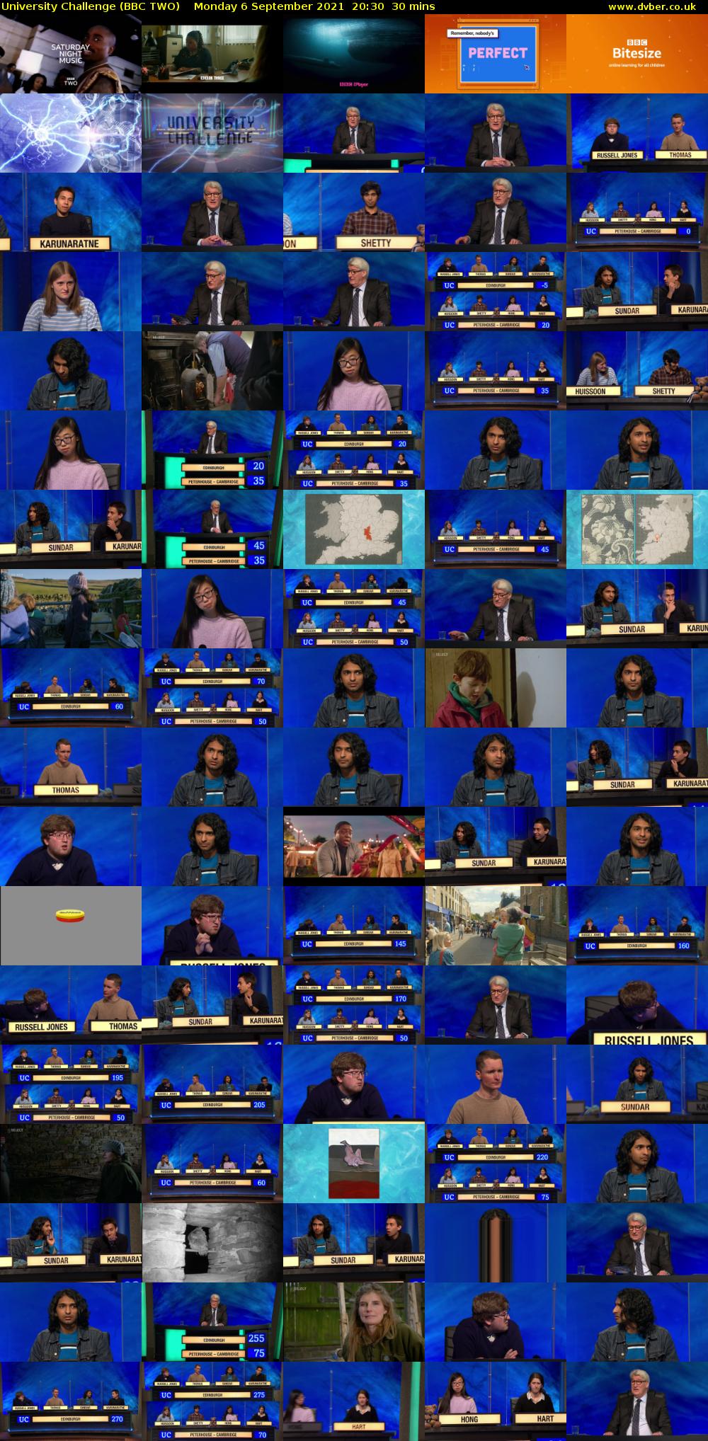 University Challenge (BBC TWO) Monday 6 September 2021 20:30 - 21:00