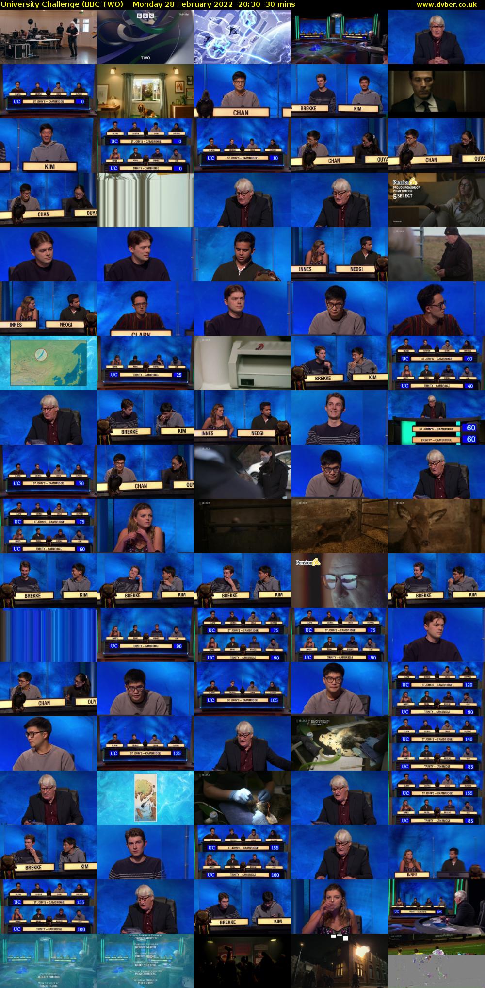 University Challenge (BBC TWO) Monday 28 February 2022 20:30 - 21:00