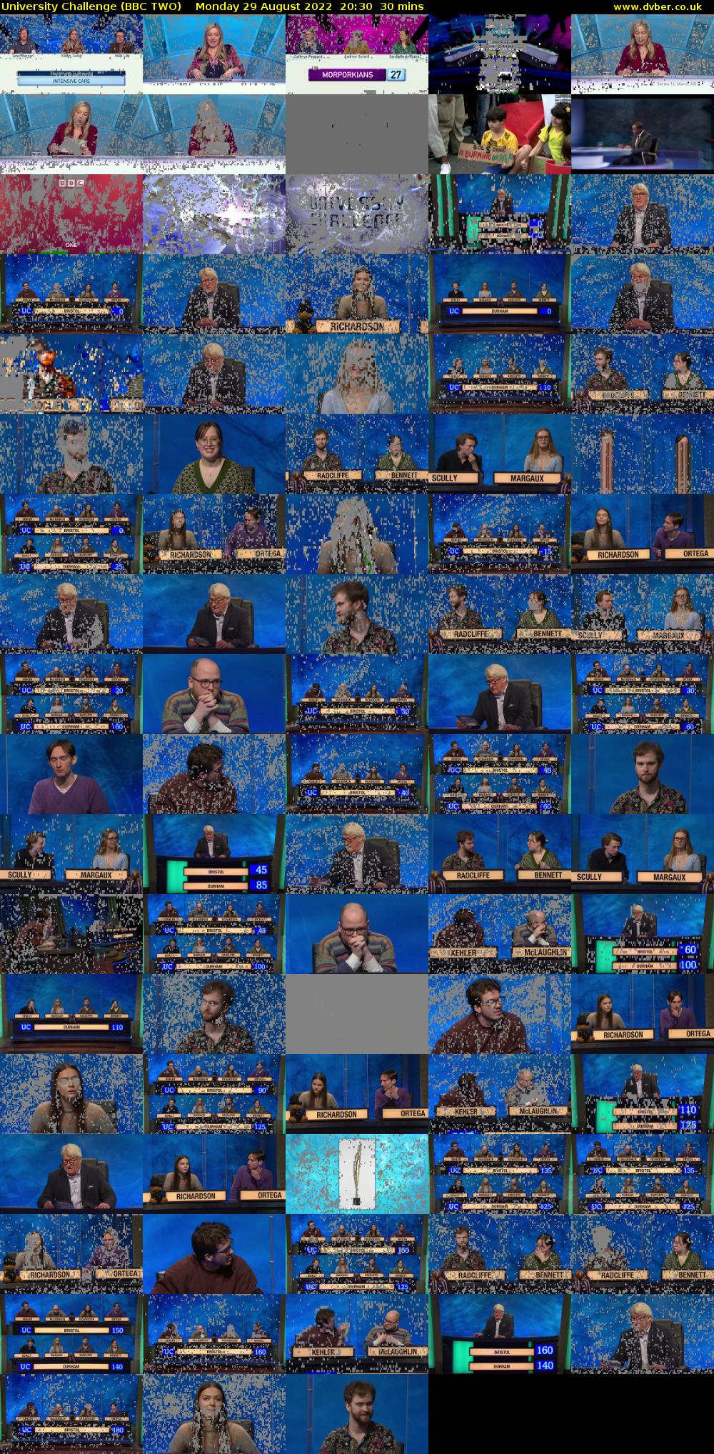 University Challenge (BBC TWO) Monday 29 August 2022 20:30 - 21:00