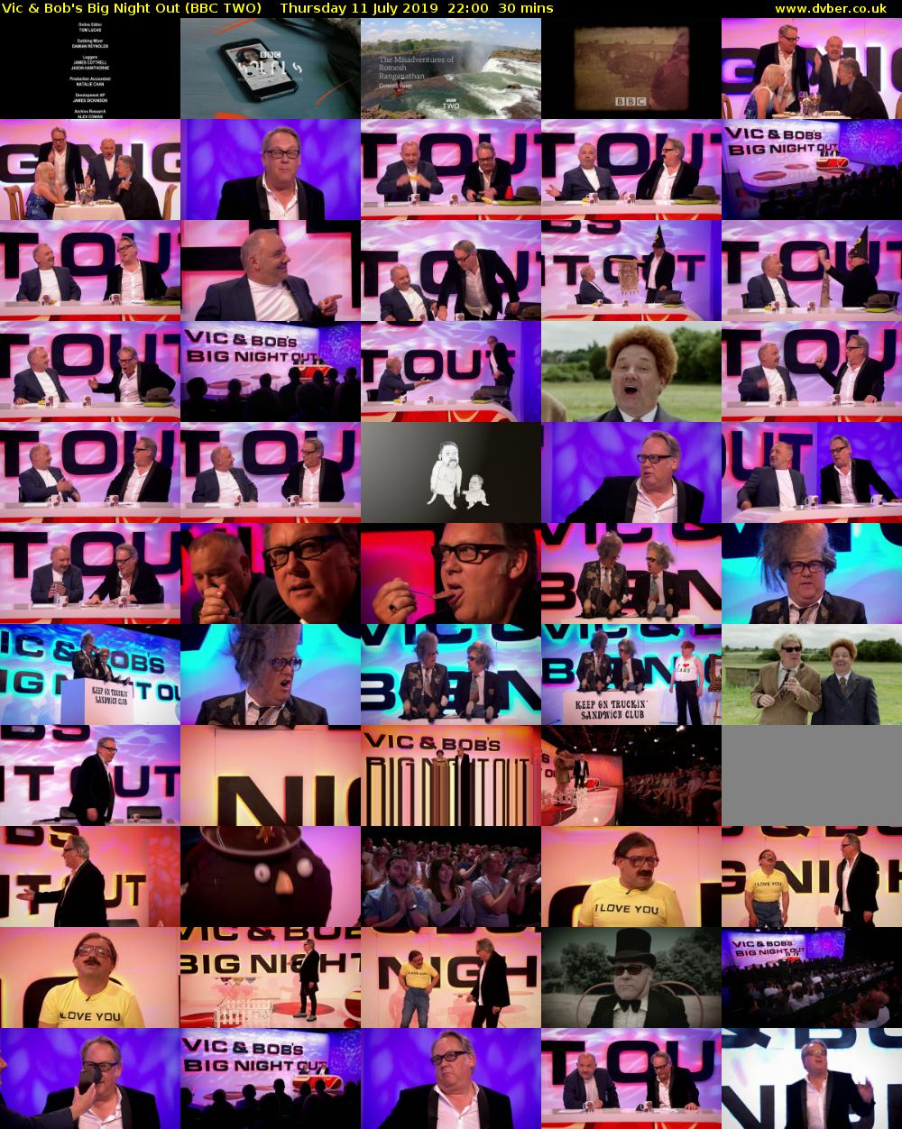 Vic & Bob's Big Night Out (BBC TWO) Thursday 11 July 2019 22:00 - 22:30