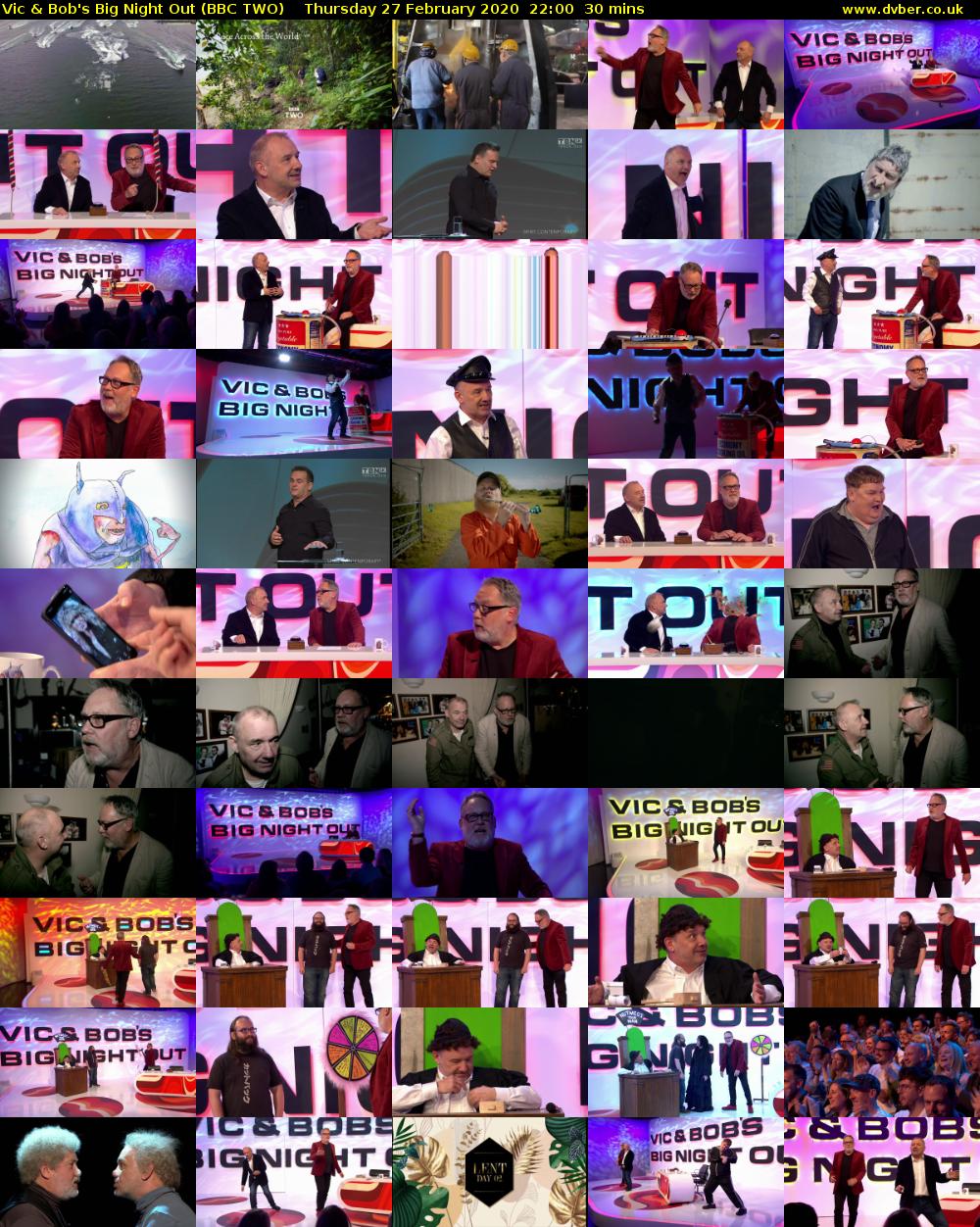 Vic & Bob's Big Night Out (BBC TWO) Thursday 27 February 2020 22:00 - 22:30
