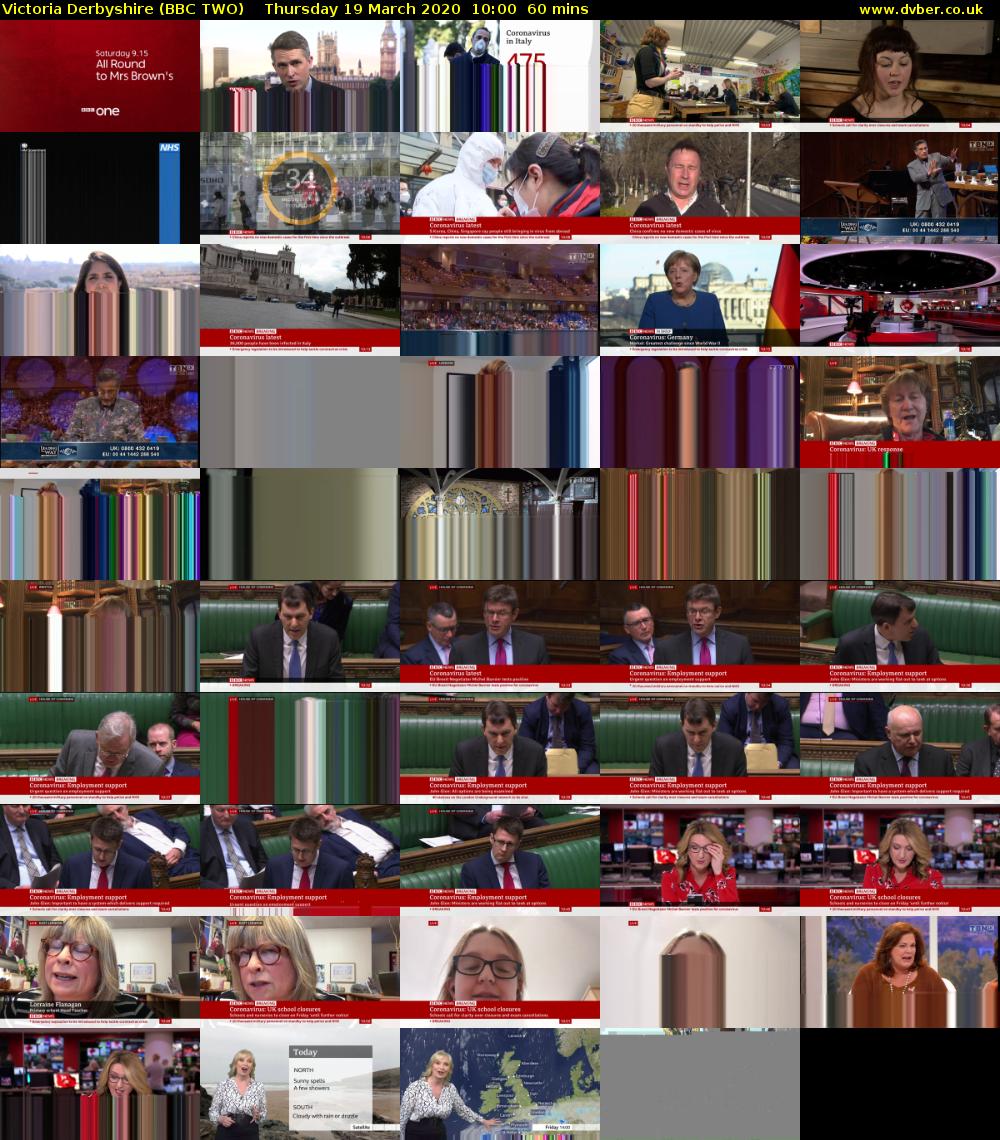 Victoria Derbyshire (BBC TWO) Thursday 19 March 2020 10:00 - 11:00