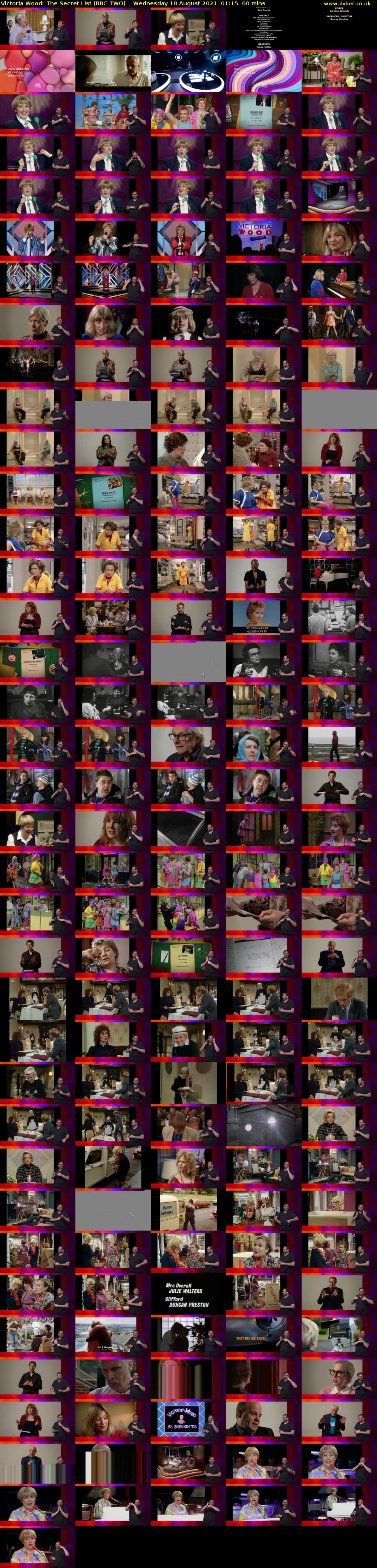 Victoria Wood: The Secret List (BBC TWO) Wednesday 18 August 2021 01:15 - 02:15