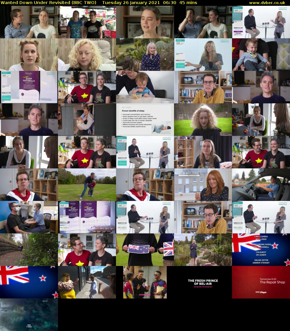 Wanted Down Under Revisited (BBC TWO) Tuesday 26 January 2021 06:30 - 07:15