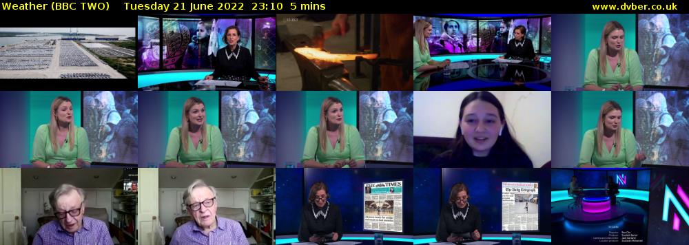 Weather (BBC TWO) Tuesday 21 June 2022 23:10 - 23:15