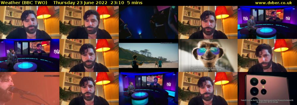 Weather (BBC TWO) Thursday 23 June 2022 23:10 - 23:15