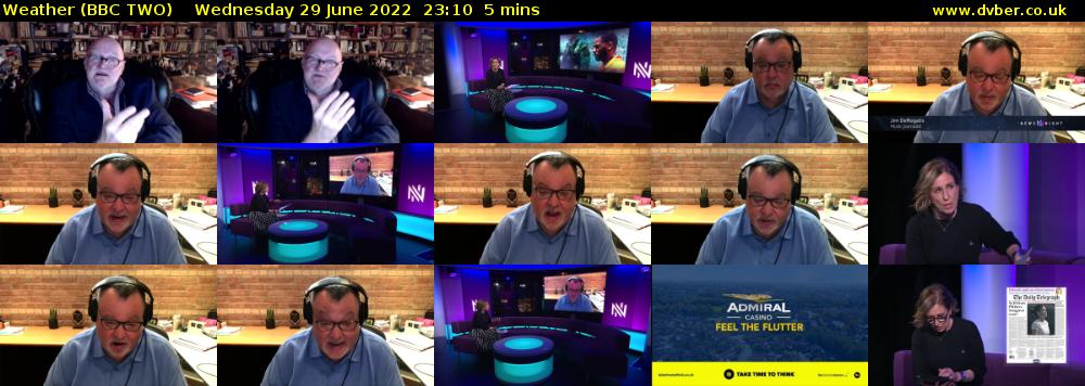 Weather (BBC TWO) Wednesday 29 June 2022 23:10 - 23:15