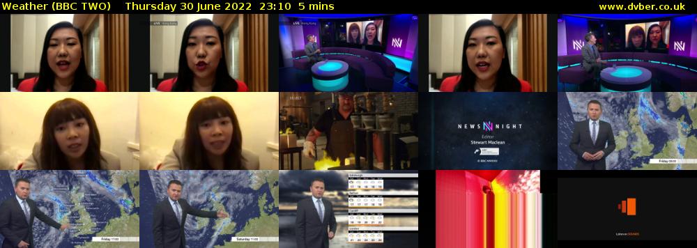 Weather (BBC TWO) Thursday 30 June 2022 23:10 - 23:15