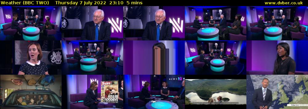 Weather (BBC TWO) Thursday 7 July 2022 23:10 - 23:15