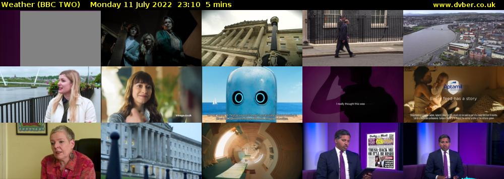 Weather (BBC TWO) Monday 11 July 2022 23:10 - 23:15