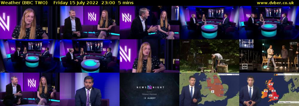 Weather (BBC TWO) Friday 15 July 2022 23:00 - 23:05