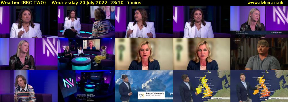 Weather (BBC TWO) Wednesday 20 July 2022 23:10 - 23:15