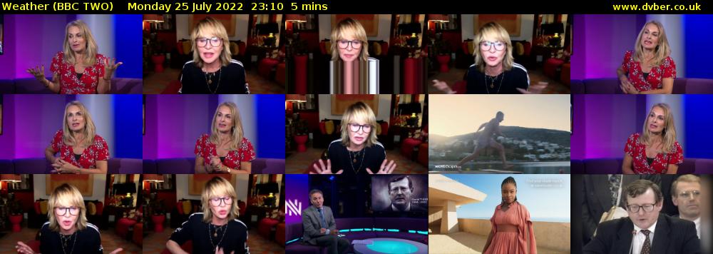 Weather (BBC TWO) Monday 25 July 2022 23:10 - 23:15