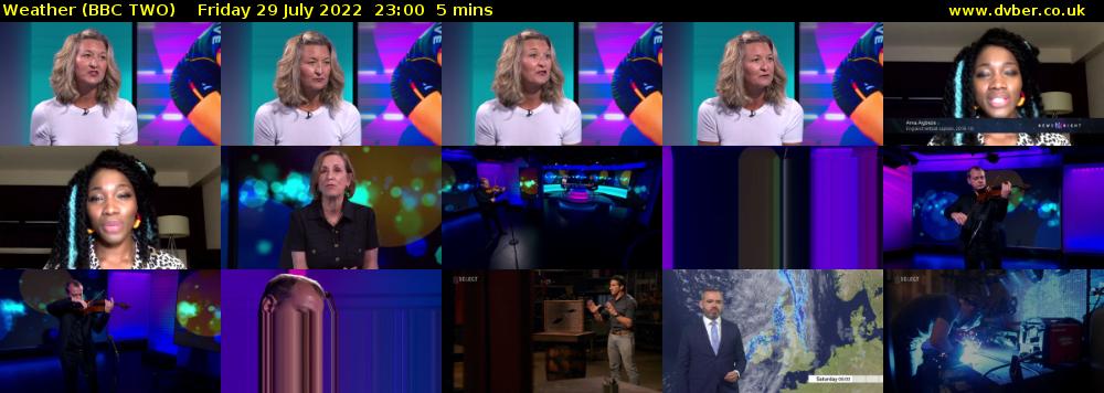 Weather (BBC TWO) Friday 29 July 2022 23:00 - 23:05
