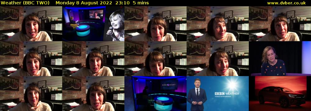 Weather (BBC TWO) Monday 8 August 2022 23:10 - 23:15