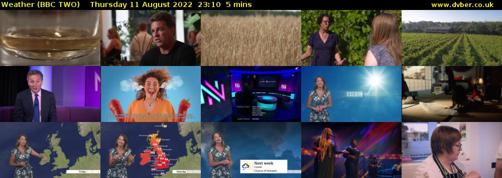 Weather (BBC TWO) Thursday 11 August 2022 23:10 - 23:15