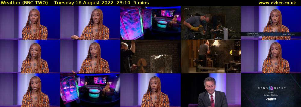 Weather (BBC TWO) Tuesday 16 August 2022 23:10 - 23:15