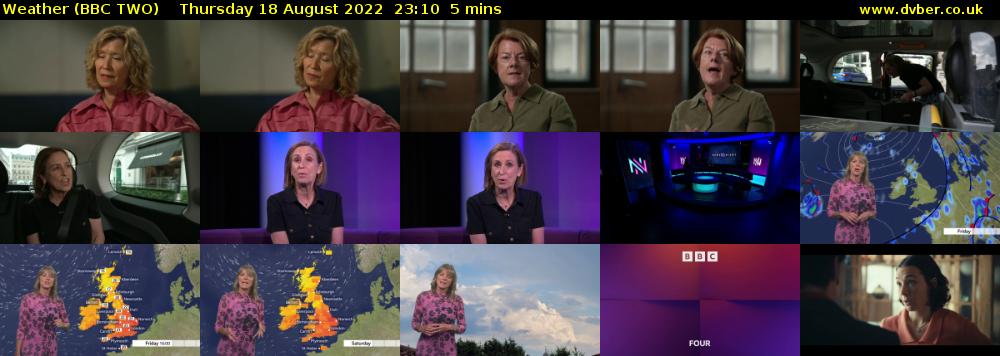 Weather (BBC TWO) Thursday 18 August 2022 23:10 - 23:15