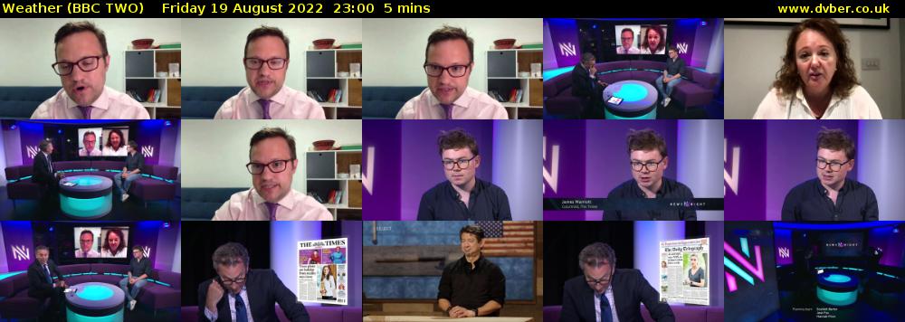 Weather (BBC TWO) Friday 19 August 2022 23:00 - 23:05