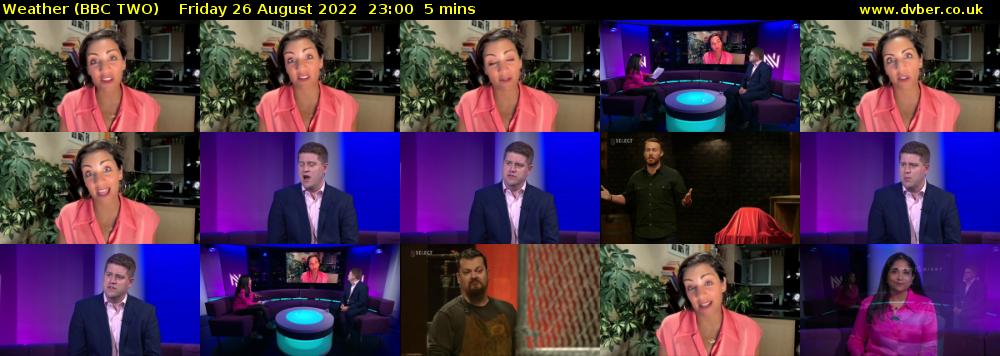 Weather (BBC TWO) Friday 26 August 2022 23:00 - 23:05