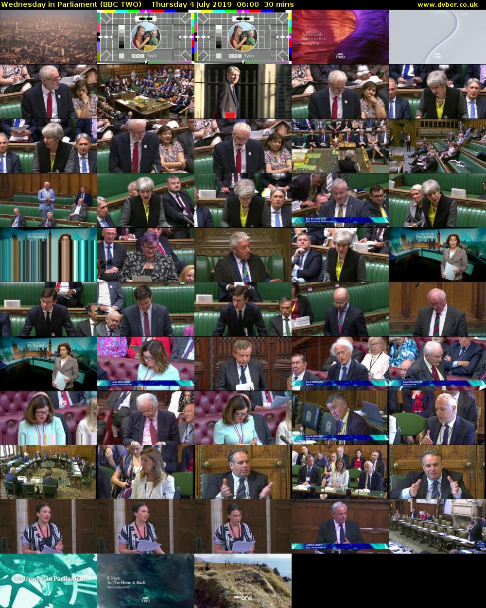 Wednesday in Parliament (BBC TWO) Thursday 4 July 2019 06:00 - 06:30