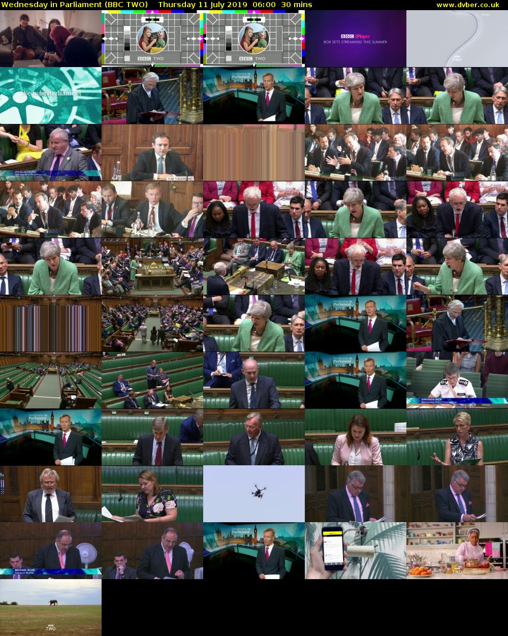 Wednesday in Parliament (BBC TWO) Thursday 11 July 2019 06:00 - 06:30