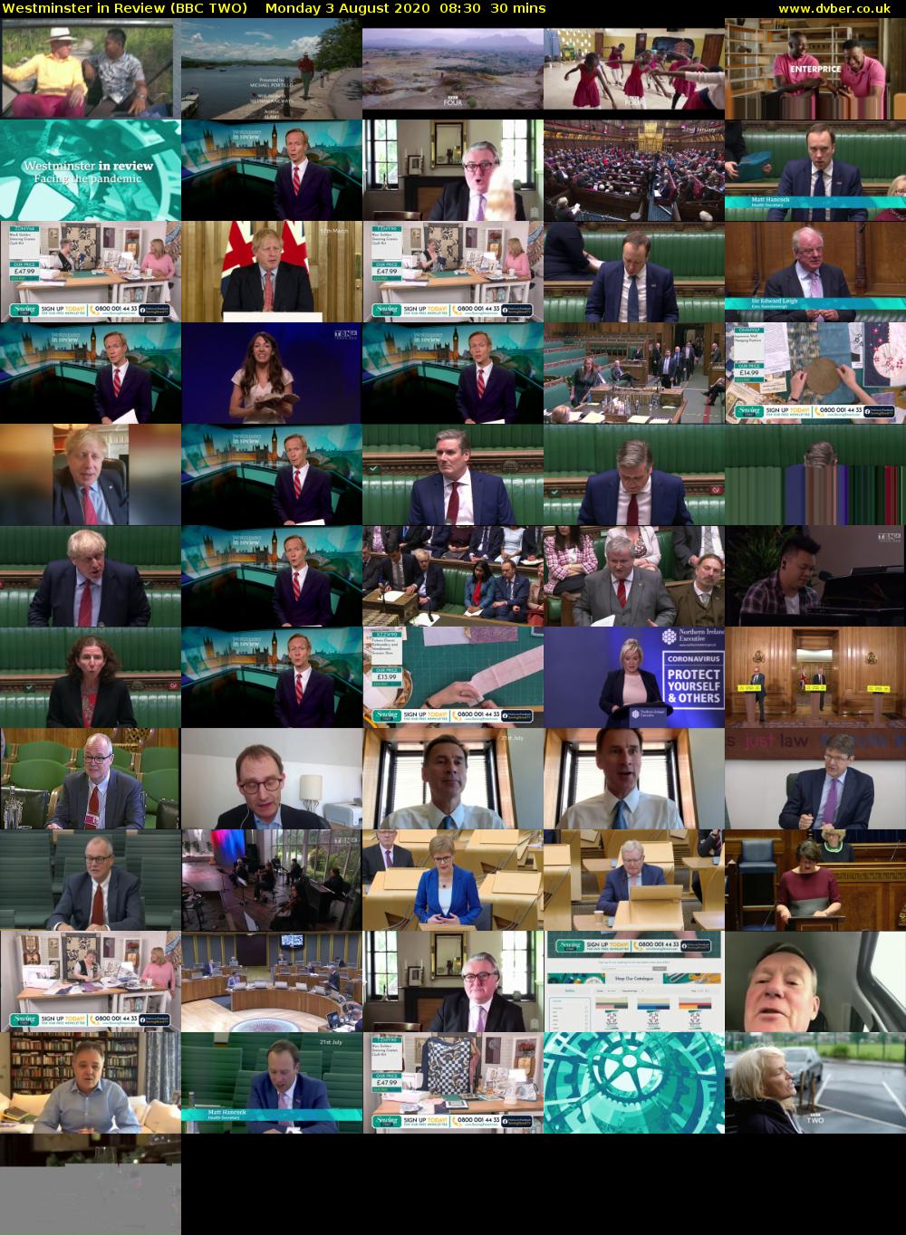 Westminster in Review (BBC TWO) Monday 3 August 2020 08:30 - 09:00