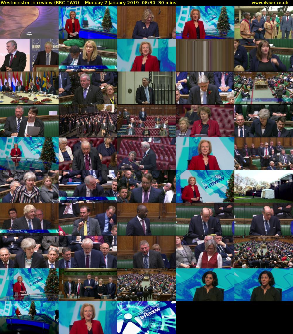 Westminster in review (BBC TWO) Monday 7 January 2019 08:30 - 09:00