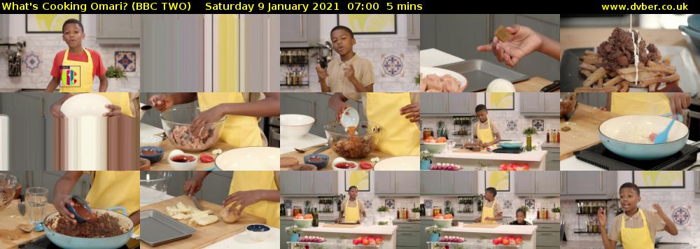 What's Cooking Omari? (BBC TWO) Saturday 9 January 2021 07:00 - 07:05