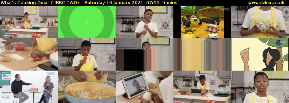 What's Cooking Omari? (BBC TWO) Saturday 16 January 2021 07:55 - 08:00