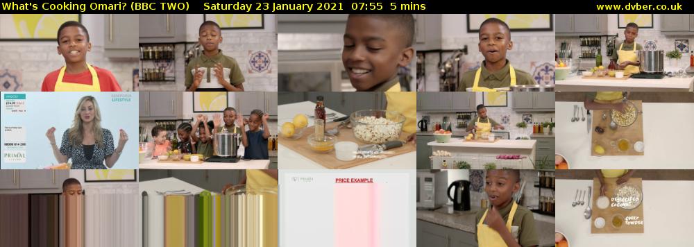 What's Cooking Omari? (BBC TWO) Saturday 23 January 2021 07:55 - 08:00